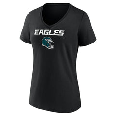 Saquon Barkley Philadelphia Eagles Women's Name & Number Team Wordmark V-Neck T-Shirt Black | NFL