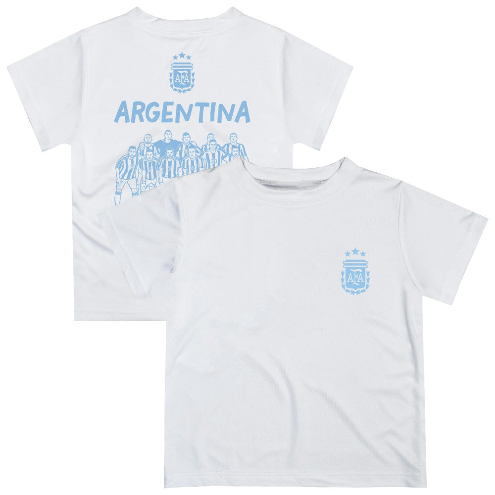 Argentina National Team Vive La Fete Youth Impressions Artwork Icons T-Shirt White - FIFA World CUP