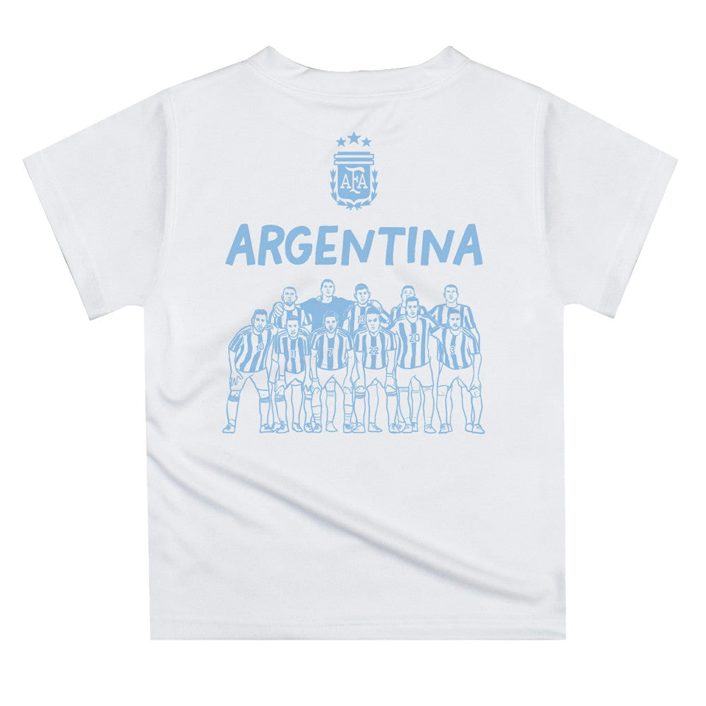 Argentina National Team Vive La Fete Youth Impressions Artwork Icons T-Shirt White - FIFA World CUP