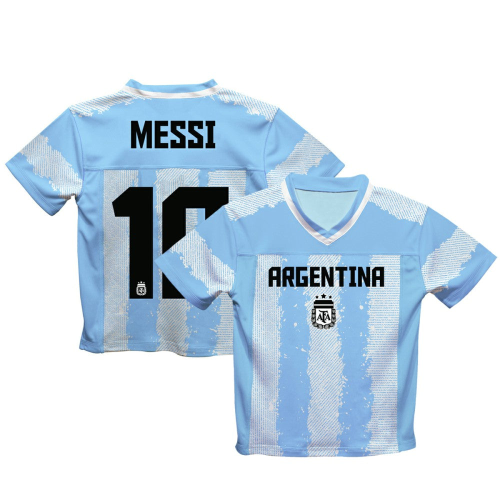 Lionel Messi Argentina National Team Vive La Fete Football Jersey Light Blue - FIFA World CUP