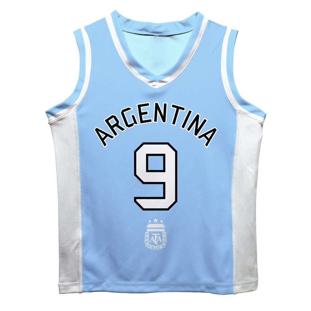 Julián Álvarez Argentina National Team Vive La Fete Mesh Basketball Jersey Light Blue - FIFA World CUP