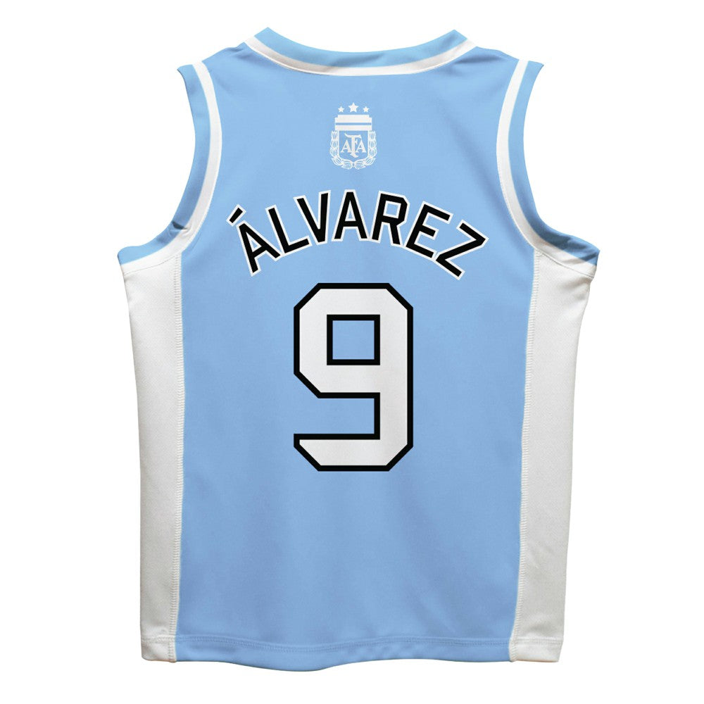 Julián Álvarez Argentina National Team Vive La Fete Mesh Basketball Jersey Light Blue - FIFA World CUP