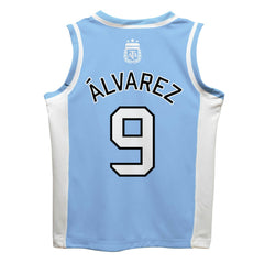 Julián Álvarez Argentina National Team Vive La Fete Mesh Basketball Jersey Light Blue - FIFA World CUP
