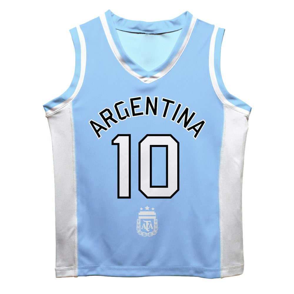 Lionel Messi Argentina National Team Vive La Fete Mesh Basketball Jersey Light Blue - FIFA World CUP