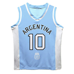 Lionel Messi Argentina National Team Vive La Fete Mesh Basketball Jersey Light Blue - FIFA World CUP