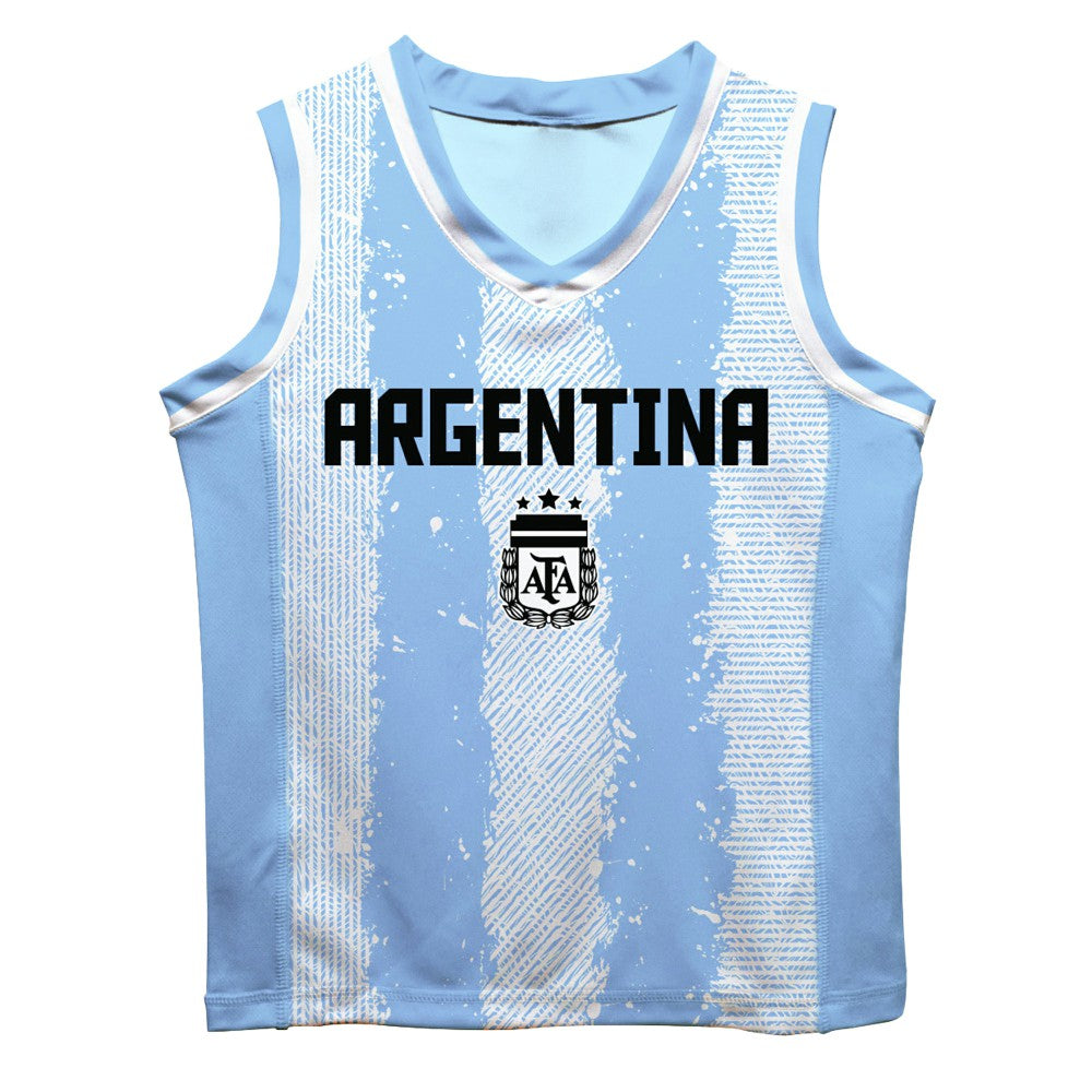 Lionel Messi Argentina National Team Vive La Fete Mesh Basketball Jersey Light Blue - FIFA World CUP