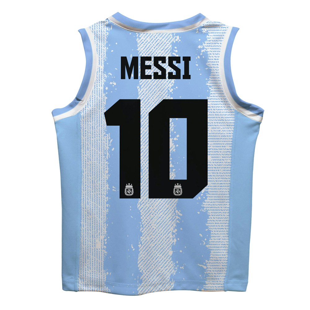 Lionel Messi Argentina National Team Vive La Fete Mesh Basketball Jersey Light Blue - FIFA World CUP