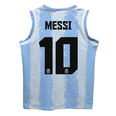 Lionel Messi Argentina National Team Vive La Fete Mesh Basketball Jersey Light Blue - FIFA World CUP