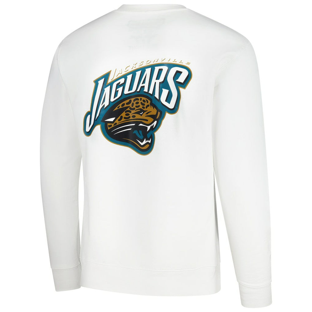 Jacksonville Jaguars Duval Classic Logos Pullover Sweatshirt White | Mitchell & Ness