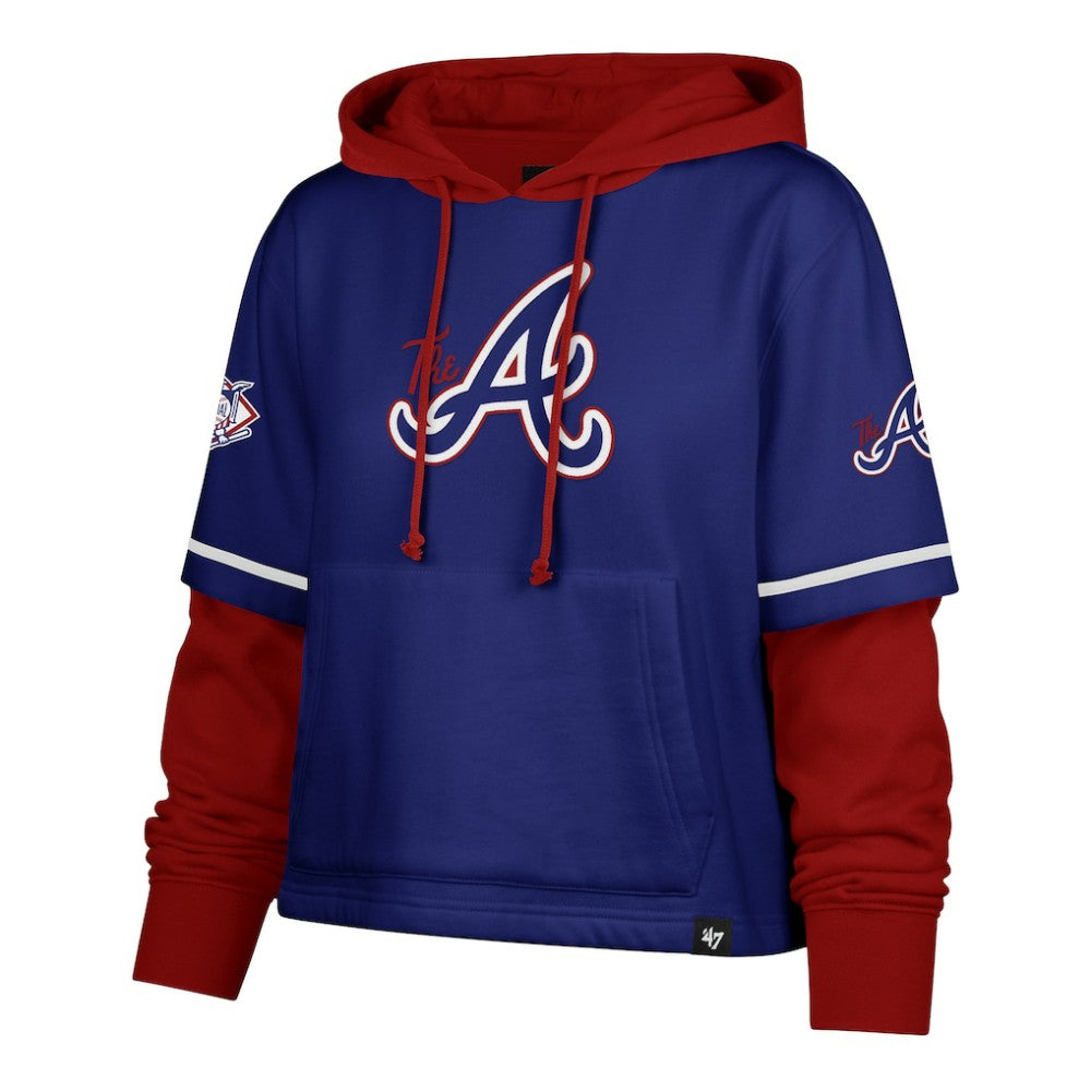 Atlanta Braves '47 Women's City Connect Shortstop Cropped Pullover Hoodie - MLB
