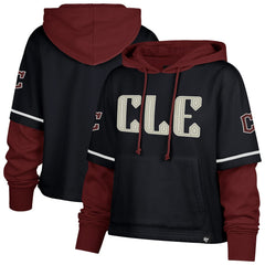 Cleveland Guardians '47 Women's City Connect Shortstop Cropped Pullover Hoodie - MLB