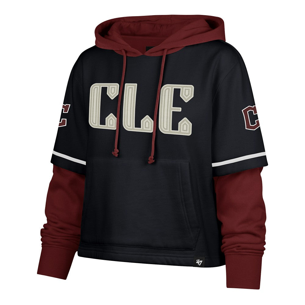 Cleveland Guardians '47 Women's City Connect Shortstop Cropped Pullover Hoodie - MLB
