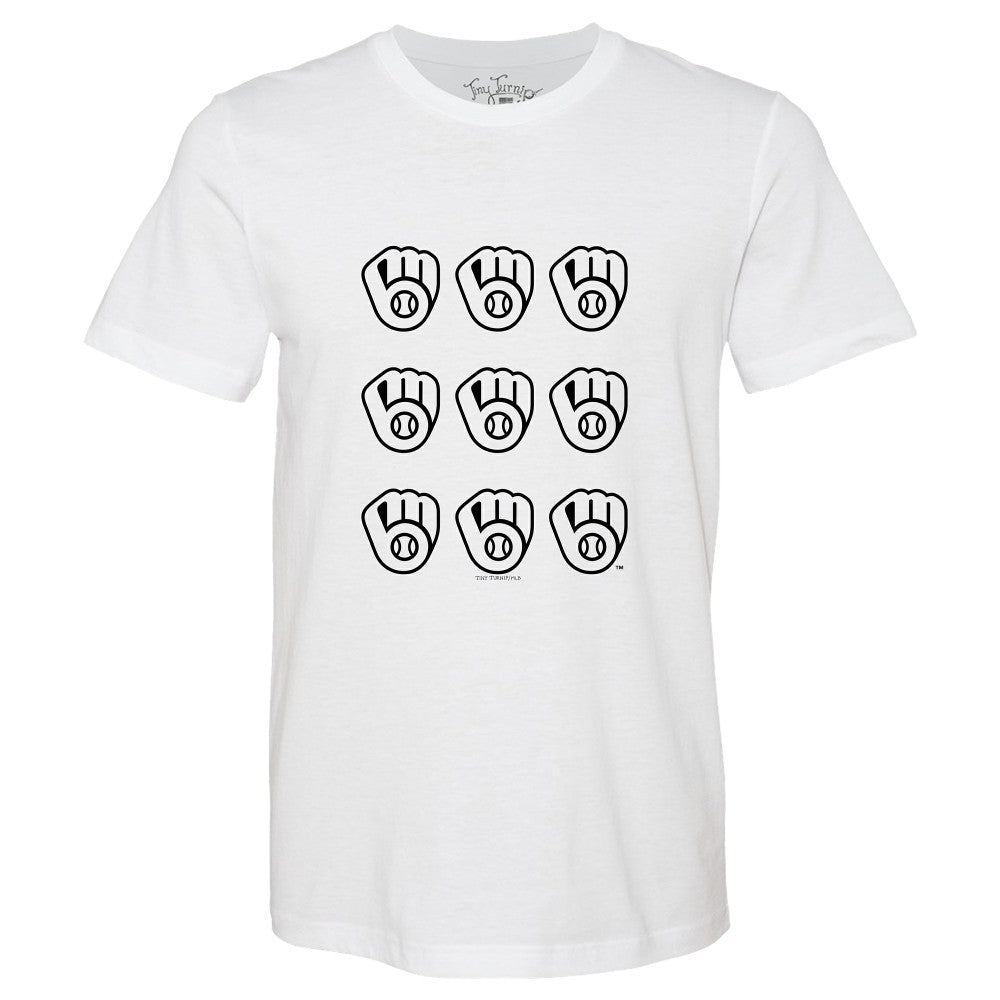 Milwaukee Brewers Tiny Turnip Women's Logo Grid T-Shirt - MLB