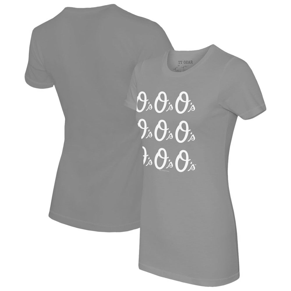 Baltimore Orioles Tiny Turnip Women's Logo Grid  T-Shirt - MLB