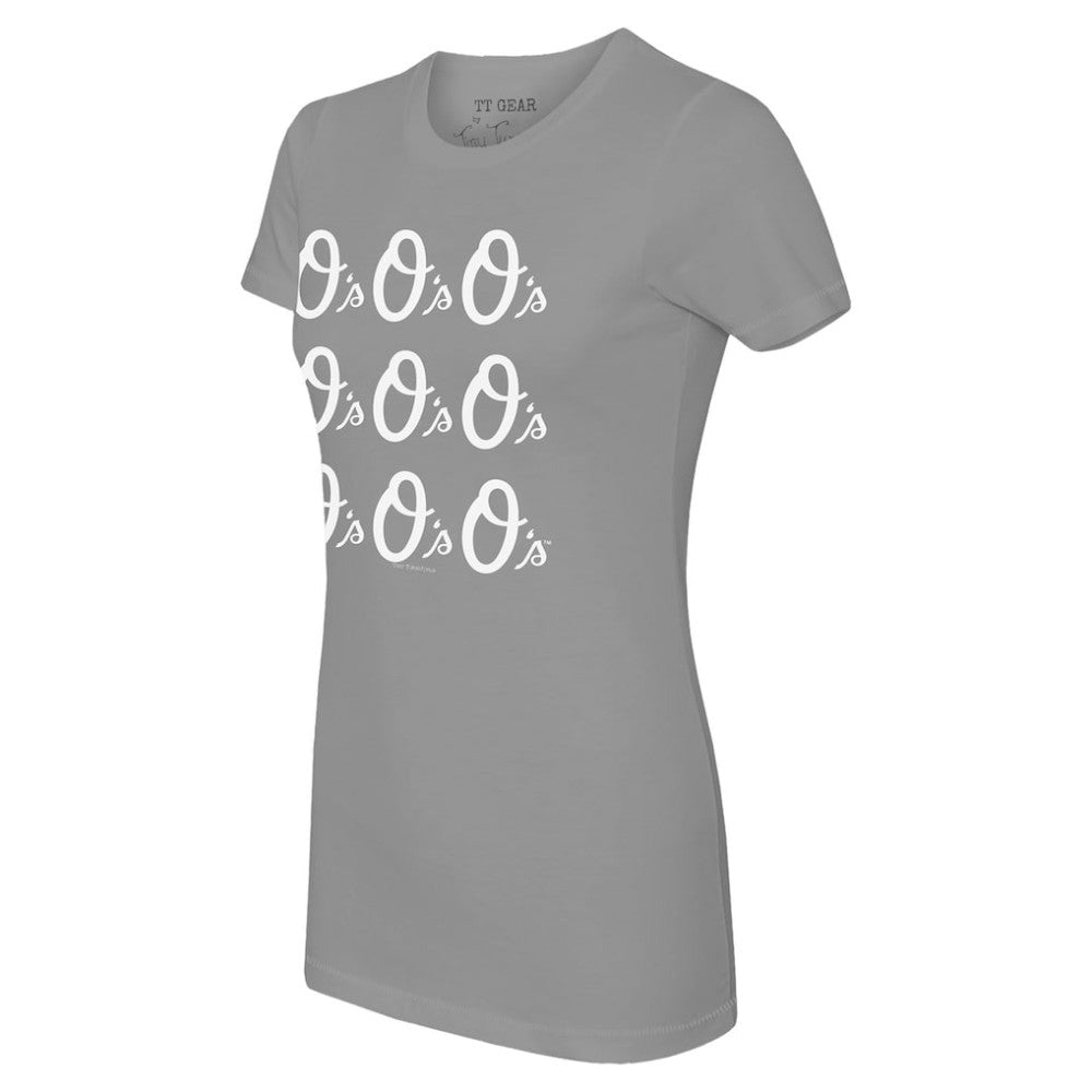 Baltimore Orioles Tiny Turnip Women's Logo Grid  T-Shirt - MLB