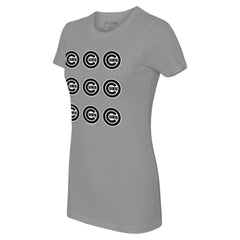 Chicago Cubs Tiny Turnip Women's Logo Grid  T-Shirt - MLB