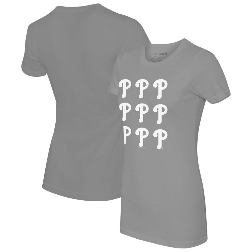 Philadelphia Phillies Tiny Turnip Women's Logo Grid  T-Shirt - MLB