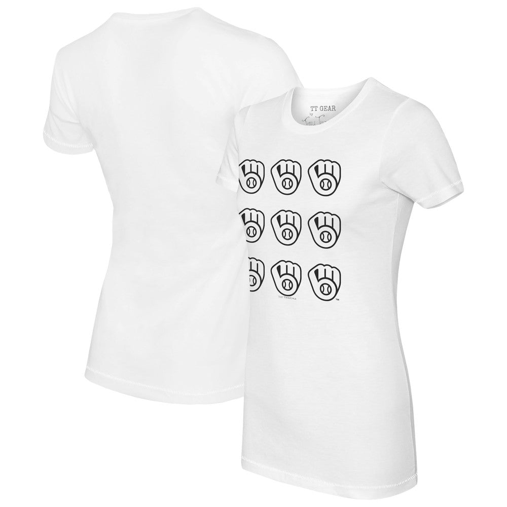Milwaukee Brewers Tiny Turnip Women's Logo Grid T-Shirt - MLB