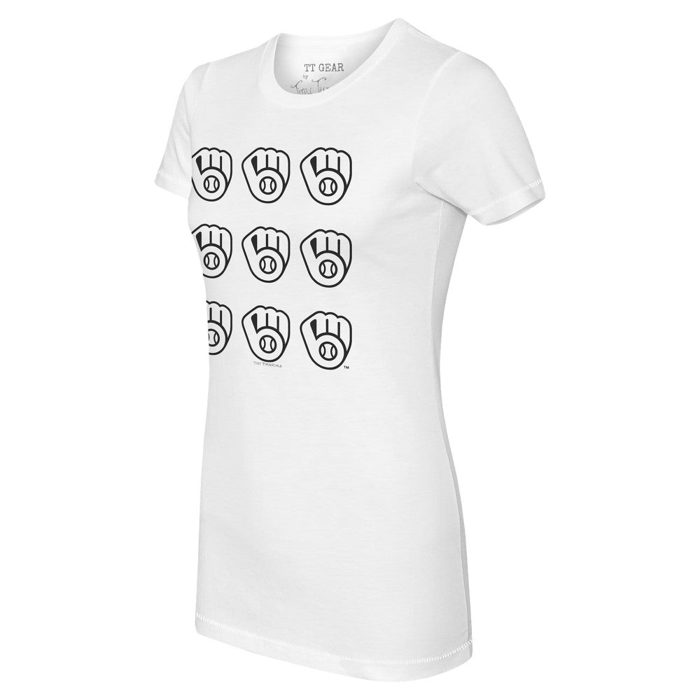 Milwaukee Brewers Tiny Turnip Women's Logo Grid T-Shirt - MLB