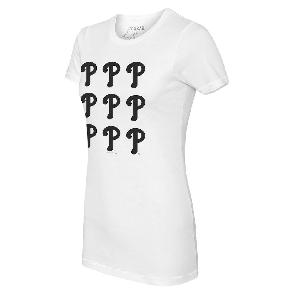 Philadelphia Phillies Tiny Turnip Women's Logo Grid T-Shirt - MLB