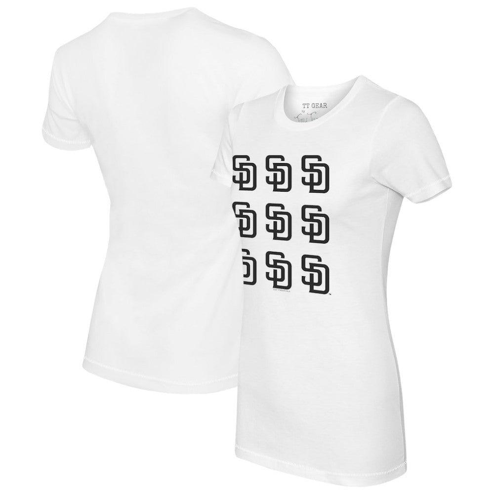 San Diego Padres Tiny Turnip Women's Logo Grid T-Shirt - MLB