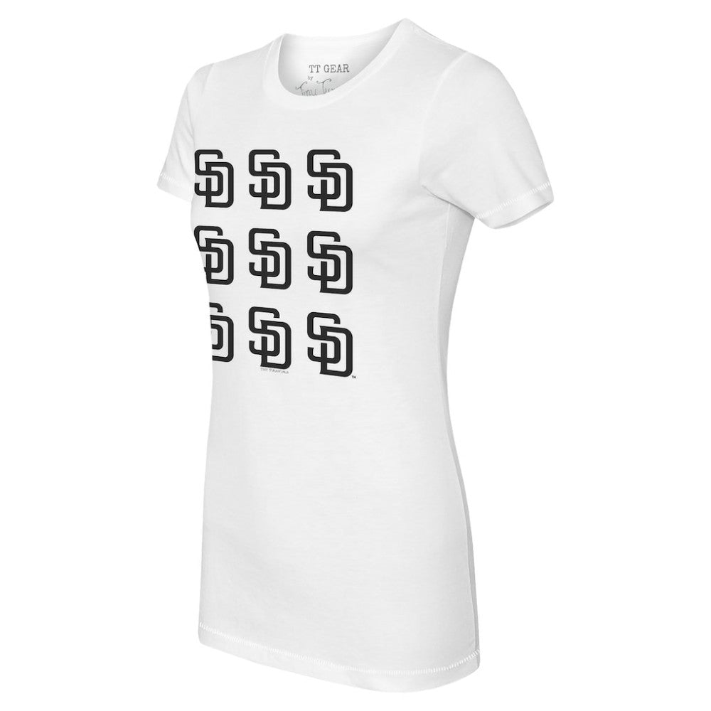 San Diego Padres Tiny Turnip Women's Logo Grid T-Shirt - MLB