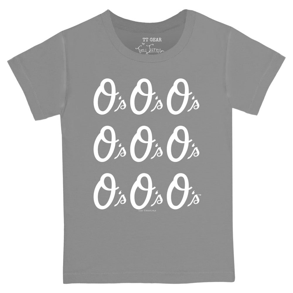 Baltimore Orioles Tiny Turnip Youth Logo Grid  T-Shirt - MLB