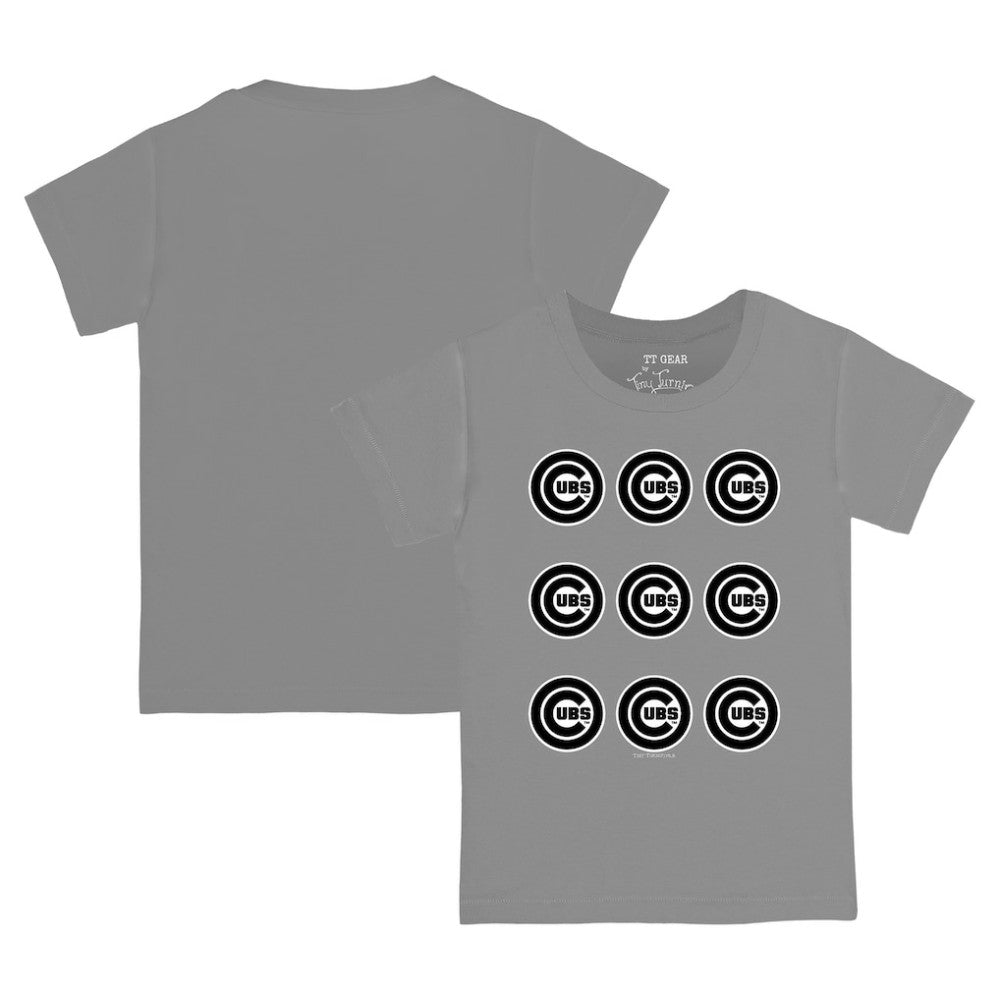 Chicago Cubs Tiny Turnip Youth Logo Grid  T-Shirt - MLB