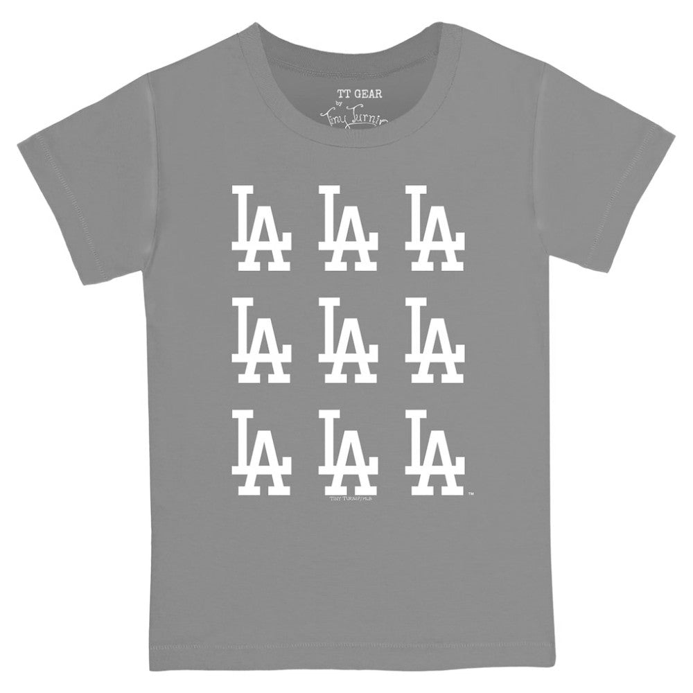 Los Angeles Dodgers Tiny Turnip Youth Logo Grid  T-Shirt - MLB