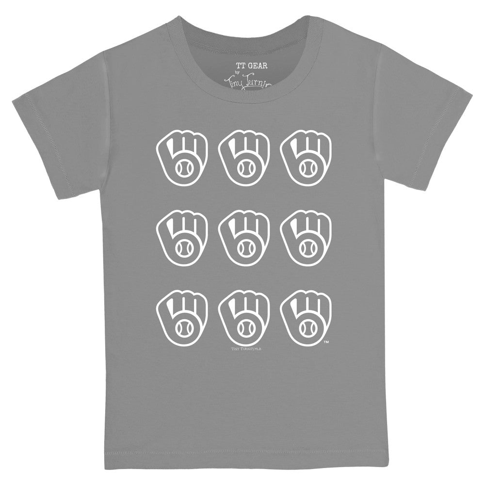 Milwaukee Brewers Tiny Turnip Youth Logo Grid  T-Shirt - MLB