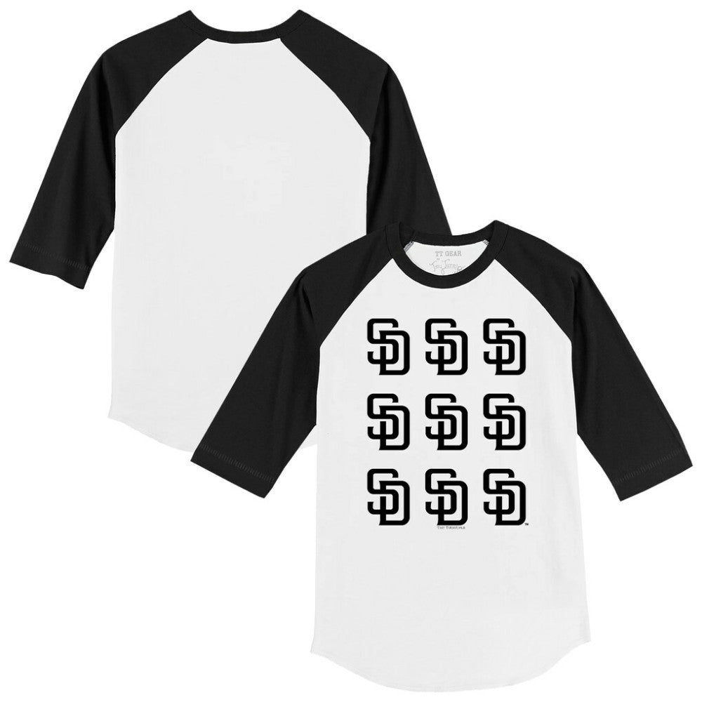 San Diego Padres Tiny Turnip Youth Logo Grid Raglan 3/4-Sleeve T-Shirt - MLB