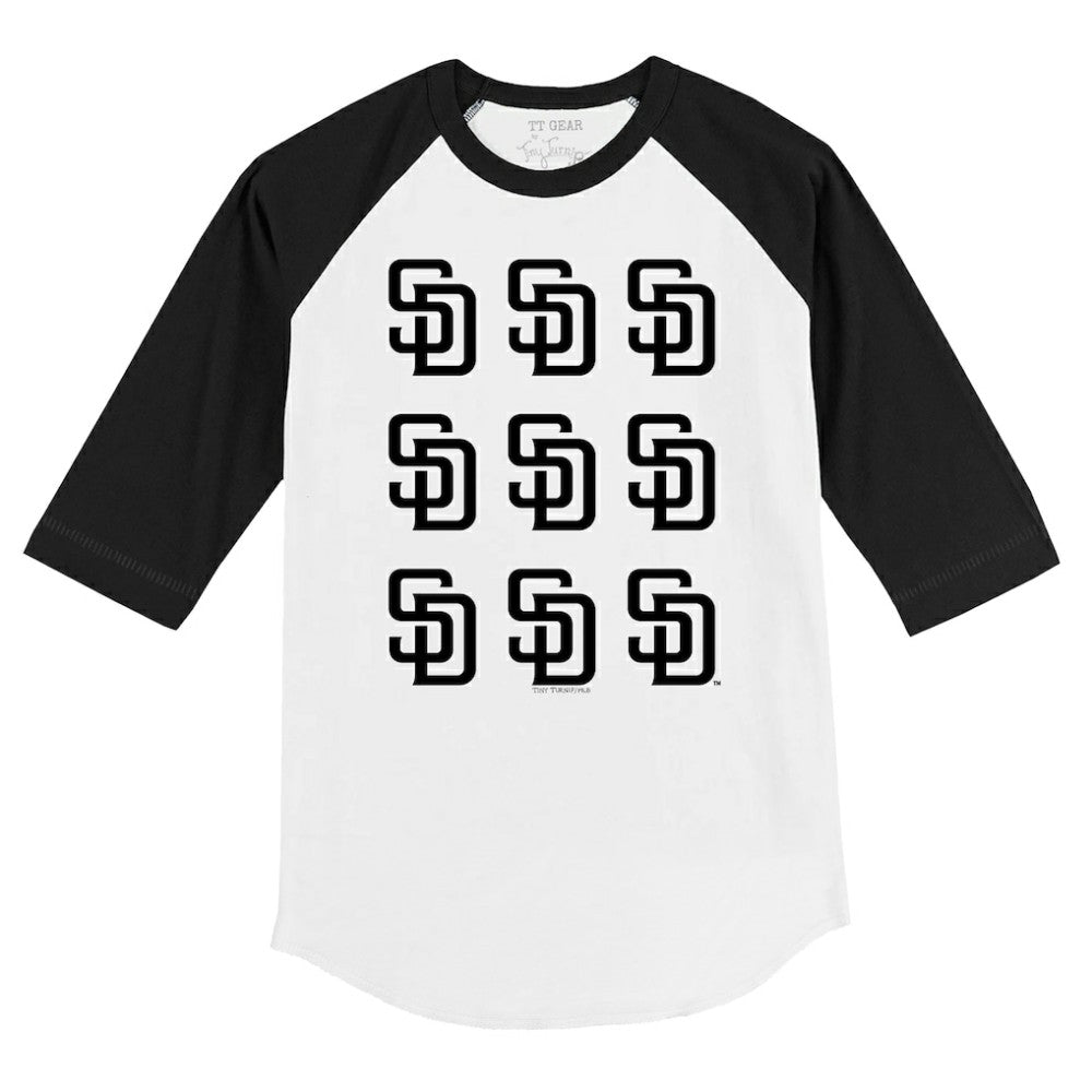 San Diego Padres Tiny Turnip Youth Logo Grid Raglan 3/4-Sleeve T-Shirt - MLB