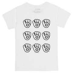 Milwaukee Brewers Tiny Turnip Youth Logo Grid T-Shirt - MLB