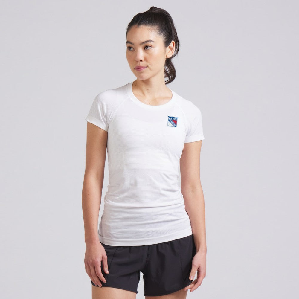 New York Rangers lululemon Women's Swiftly Tech Short-Sleeve Shirt 2.0 - White - NHL