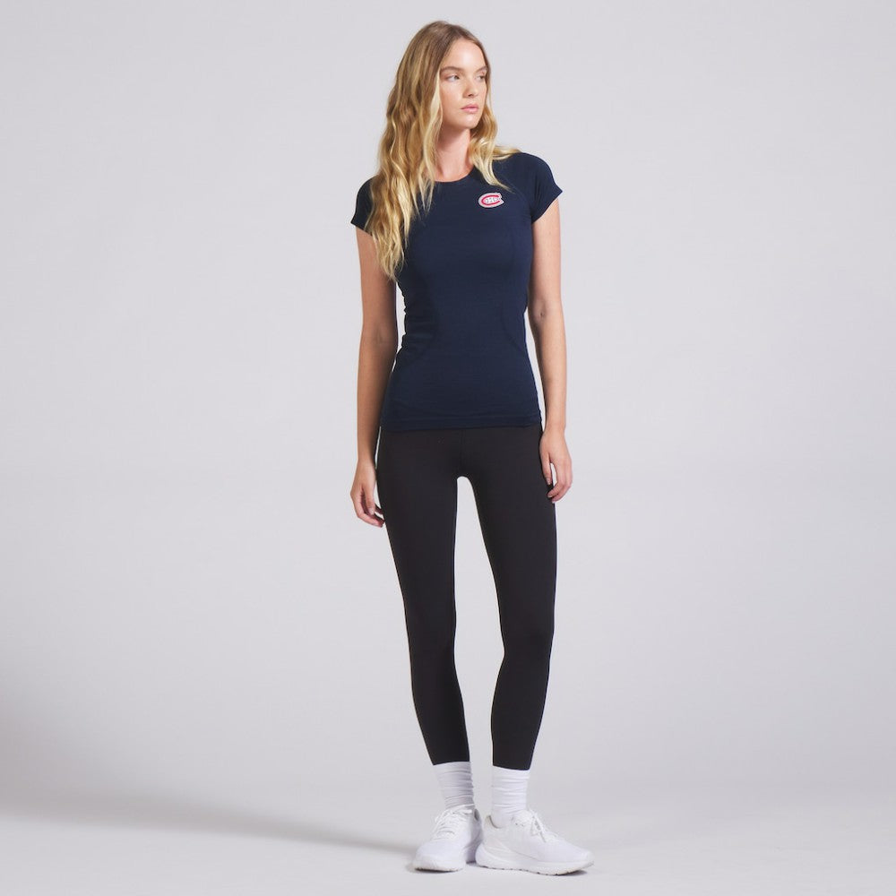 Montreal Canadiens lululemon Women's Swiftly Tech Short-Sleeve Shirt 2.0 - True Navy - NHL