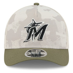Miami Marlins New Era 2025 Armed Forces Day 9FORTY M-Crown A-Frame Adjustable Hat - MLB