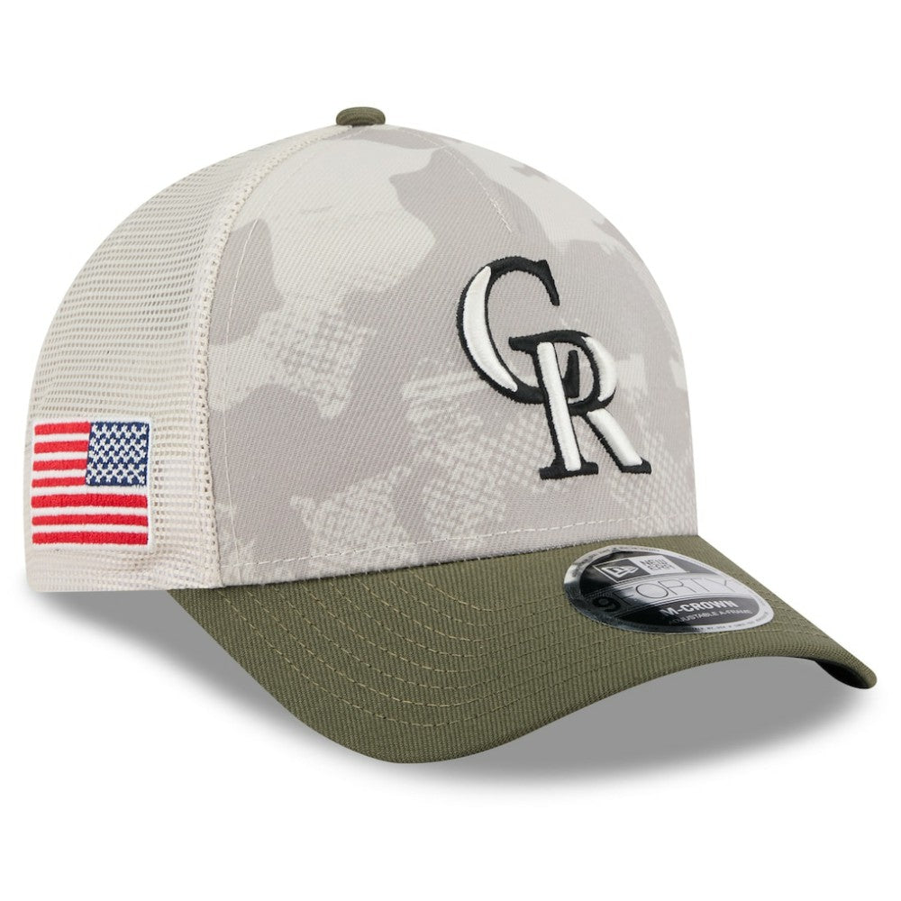 Colorado Rockies New Era 2025 Armed Forces Day 9FORTY M-Crown A-Frame Adjustable Hat - MLB