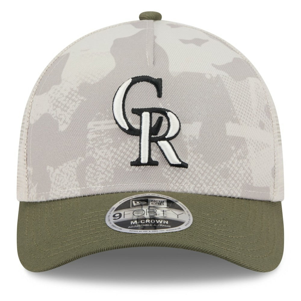 Colorado Rockies New Era 2025 Armed Forces Day 9FORTY M-Crown A-Frame Adjustable Hat - MLB