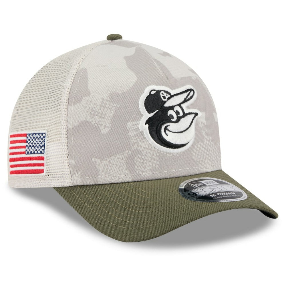 Baltimore Orioles New Era 2025 Armed Forces Day 9FORTY M-Crown A-Frame Adjustable Hat - MLB
