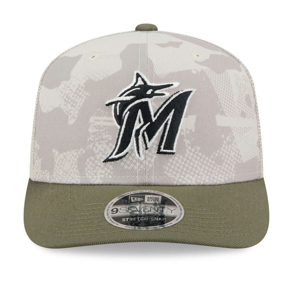 Miami Marlins New Era 2025 Armed Forces Day 9SEVENTY Stretch-Snap Hat - MLB