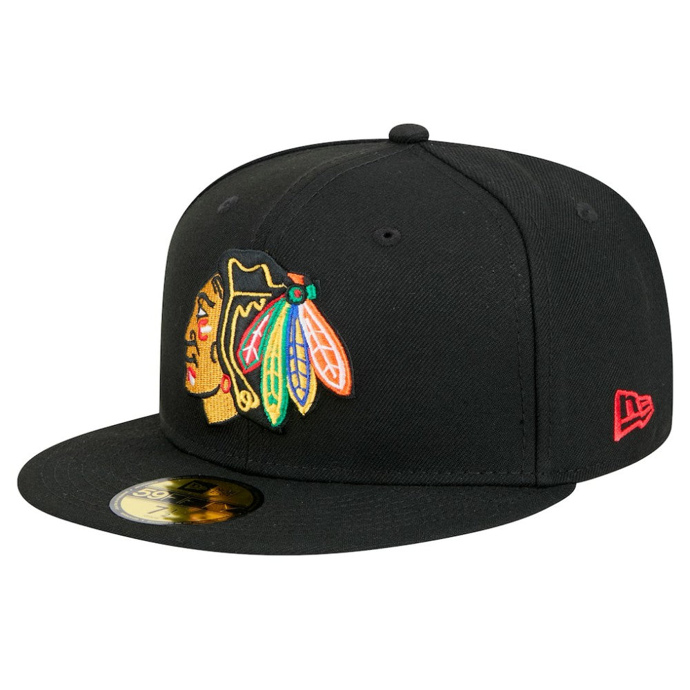 Chicago Blackhawks New Era Core 59FIFTY Fitted Hat - Black - NHL