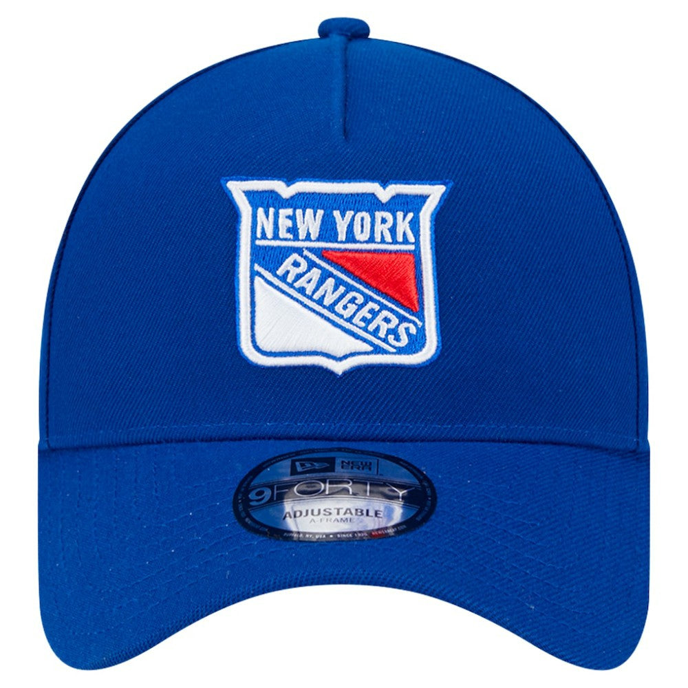 New York Rangers New Era Core A-Frame 9FORTY Adjustable Hat - Blue - NHL