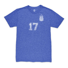 Alejandro Garnacho Argentina National Team 1863FC Player Vintage Tri-Blend T-Shirt Blue - FIFA World CUP