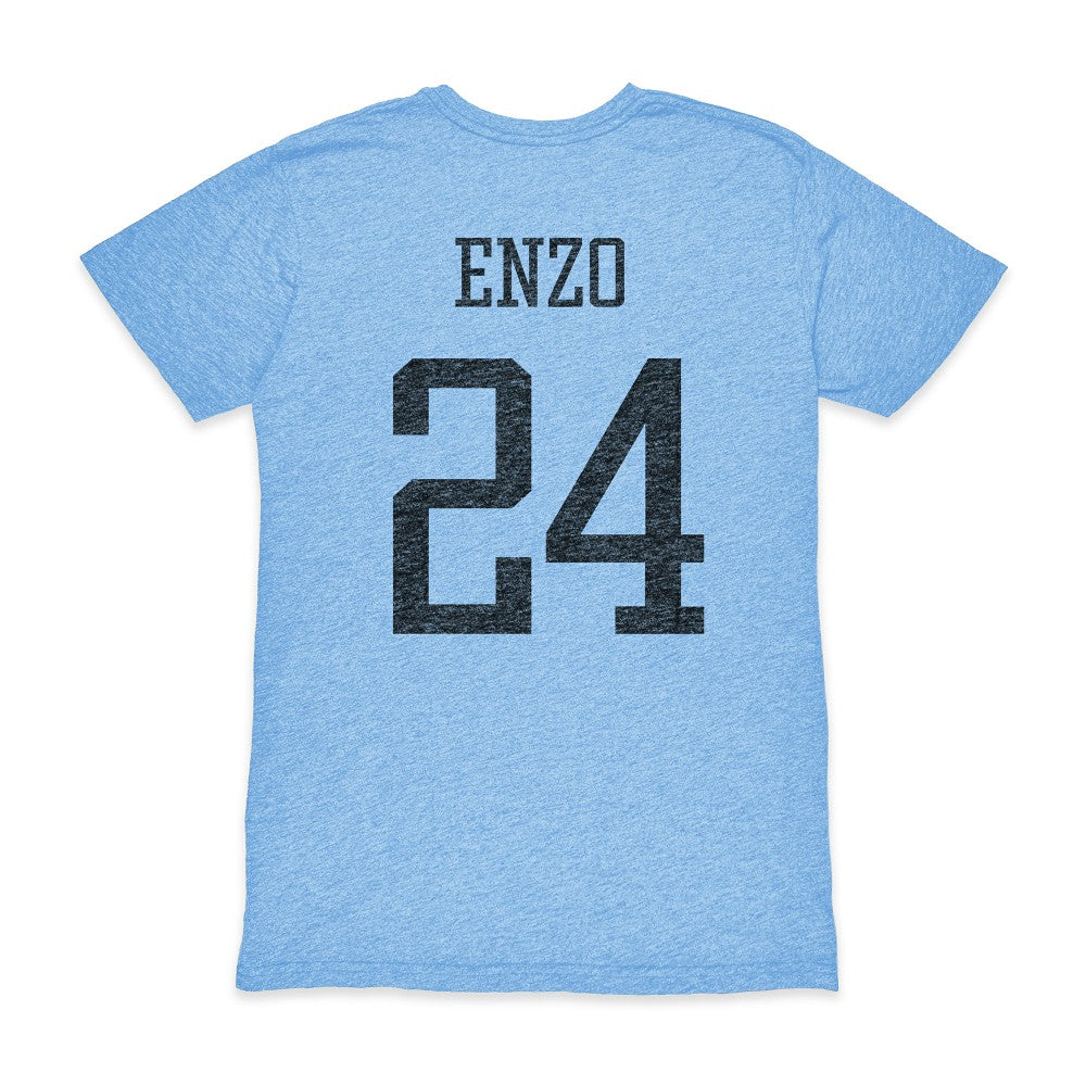 Enzo Fernández Argentina National Team 1863FC Player Vintage Tri-Blend T-Shirt Light Blue - FIFA World CUP