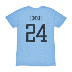 Enzo Fernández Argentina National Team 1863FC Player Vintage Tri-Blend T-Shirt Light Blue - FIFA World CUP