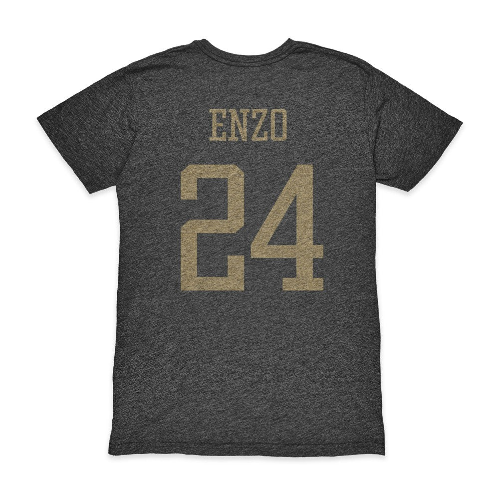 Enzo Fernández Argentina National Team 1863FC Player Vintage Tri-Blend T-Shirt Black - FIFA World CUP