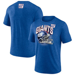 New York Giants Tri-Blend Helmet End Around T-Shirt Heather Royal | Fanatics