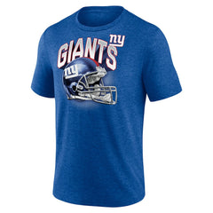 New York Giants Tri-Blend Helmet End Around T-Shirt Heather Royal | Fanatics