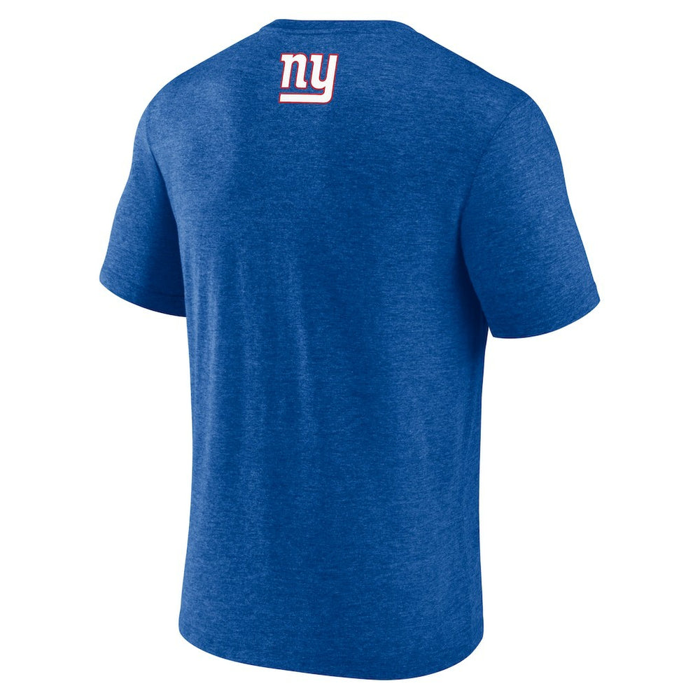 New York Giants Tri-Blend Helmet End Around T-Shirt Heather Royal | Fanatics