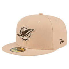 Miami Dolphins New Era Candied Pecan 59FIFTY Fitted Hat Tan | NFL